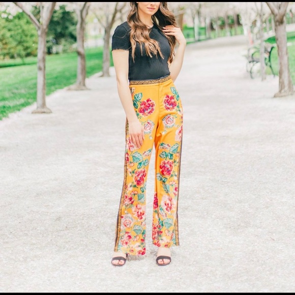 Jealous Tomato Floral Print Wide Leg Pants - Picture 11 of 17